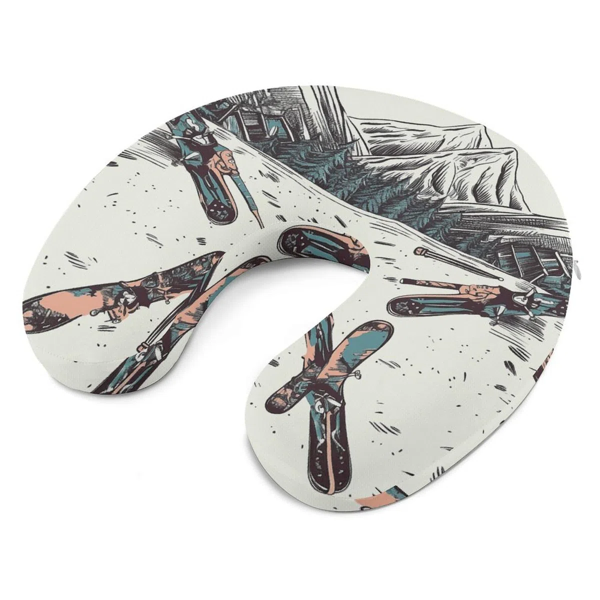 Juego de almohada en forma de U, núcleo de almohada de espuma viscoelástica, cojín, proporciona apoyo para el cuello, almohada de viaje, adecuada para aviones, coches, hogares y oficinas.
