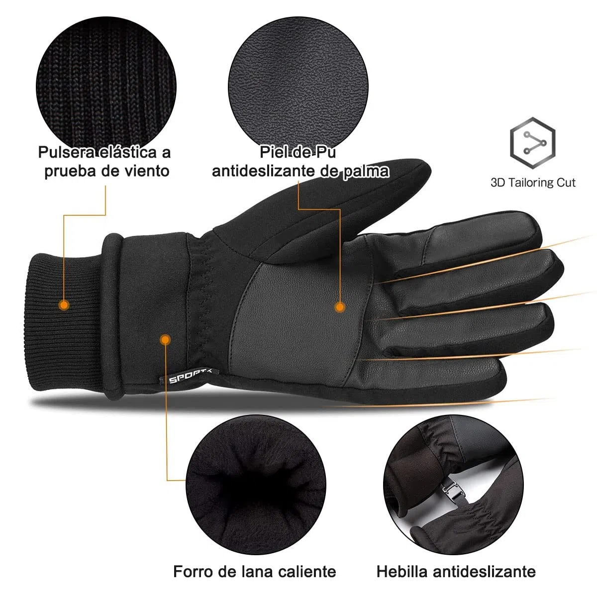 Guantes para Frio, EASYTAO Guantes Gruesos Nieve Impermeables a Prueba de Viento, Guantes de Pantalla Tactil de Invierno para Celular, Guantes Gym para Moto Ciclismo Correr