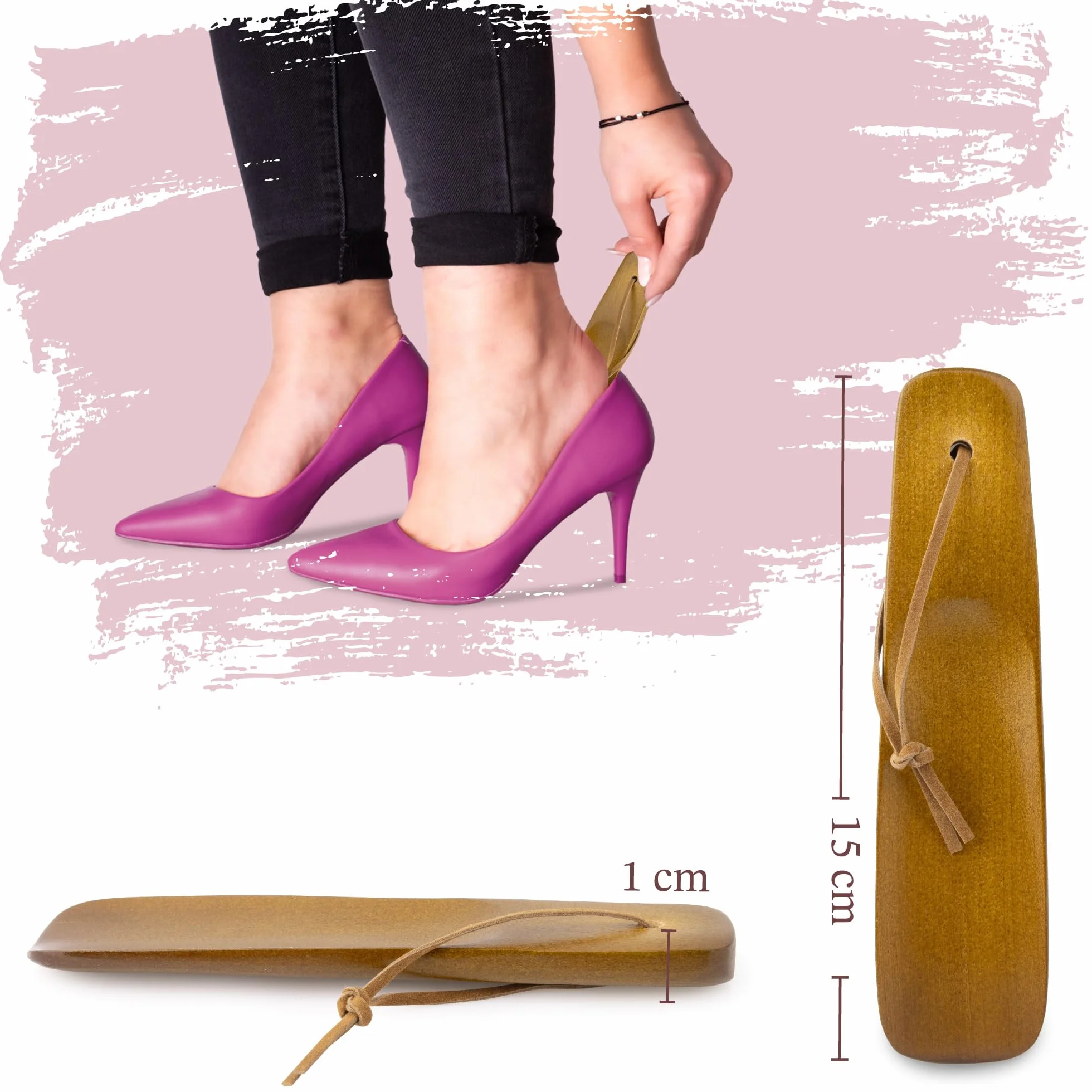 SULPO Zapatero de madera de cedro para zapatos, para evitar arrugas y deformaciones, beige, 35-36