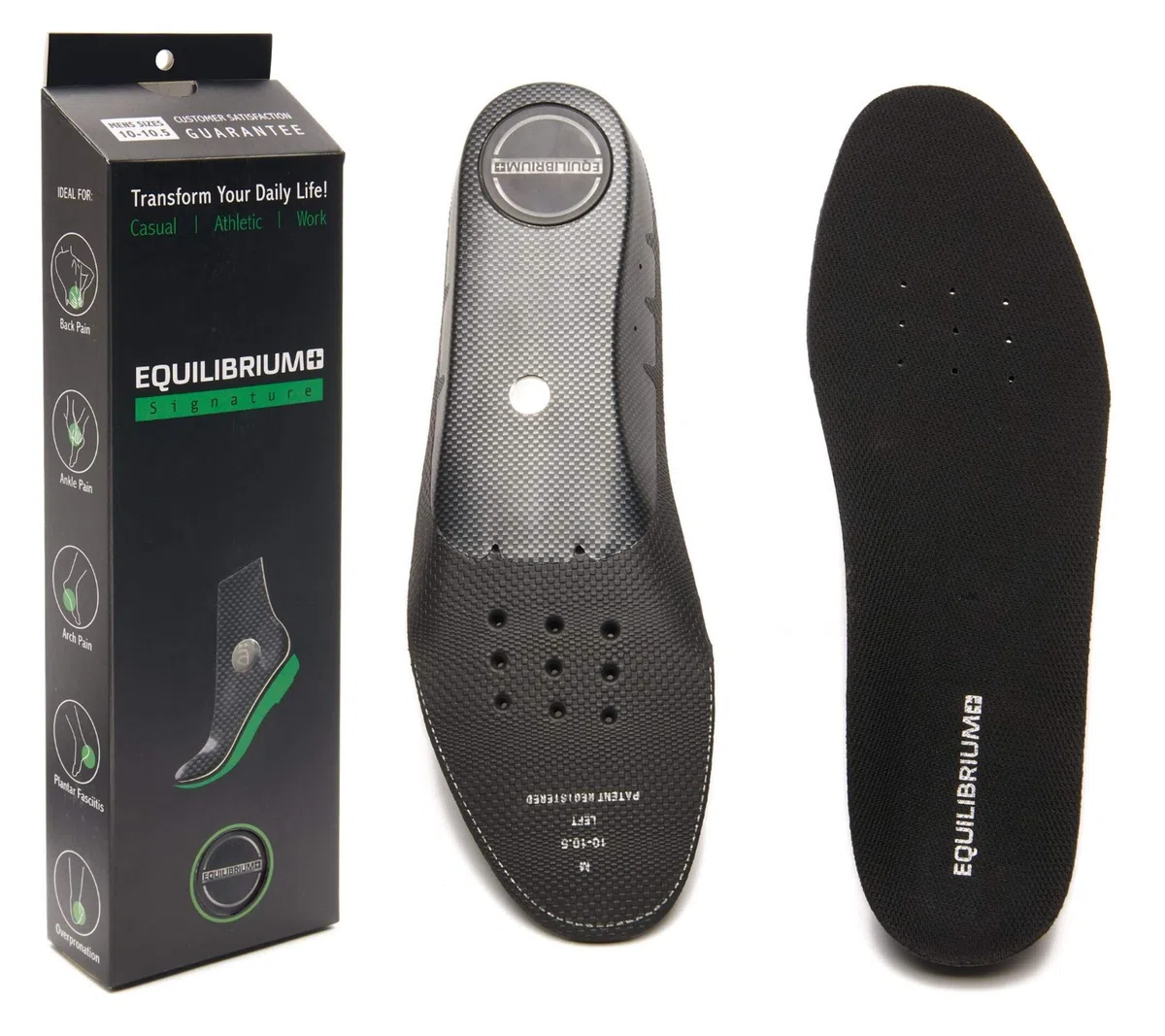 Equilibrium+ Plantillas ortopédicas para fascitis plantar y soporte de equilibrio para hombres y mujeres, las mejores inserciones cómodas para aliviar el dolor de pies, arco y rodilla, para correr