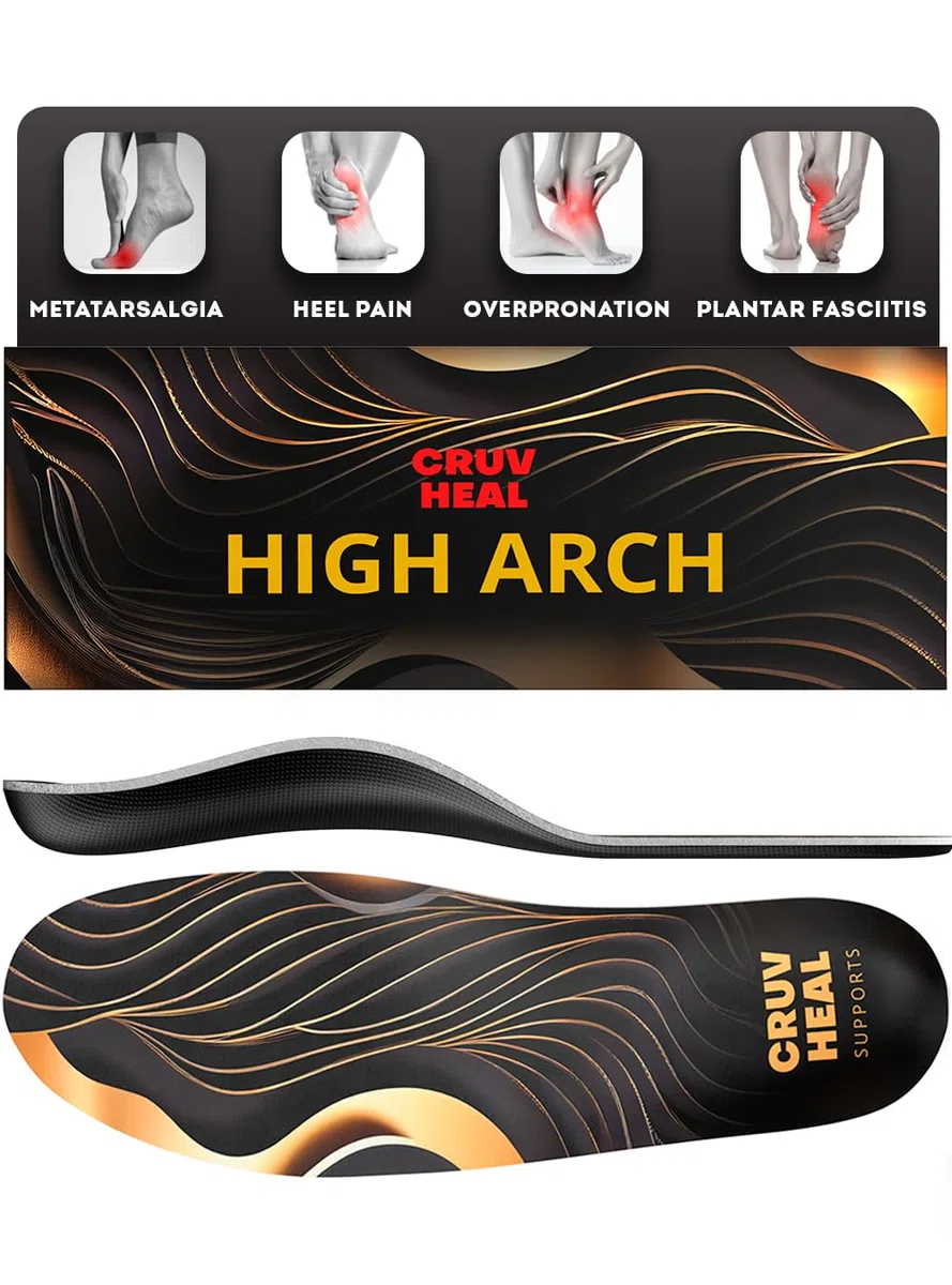 Plantillas de arco alto prémium para el máximo apoyo, fascitis plantar, comodidad para aliviar el dolor de pies, antifatiga, plantillas ortopédicas para zapatos para hombres y mujeres de pie todo el