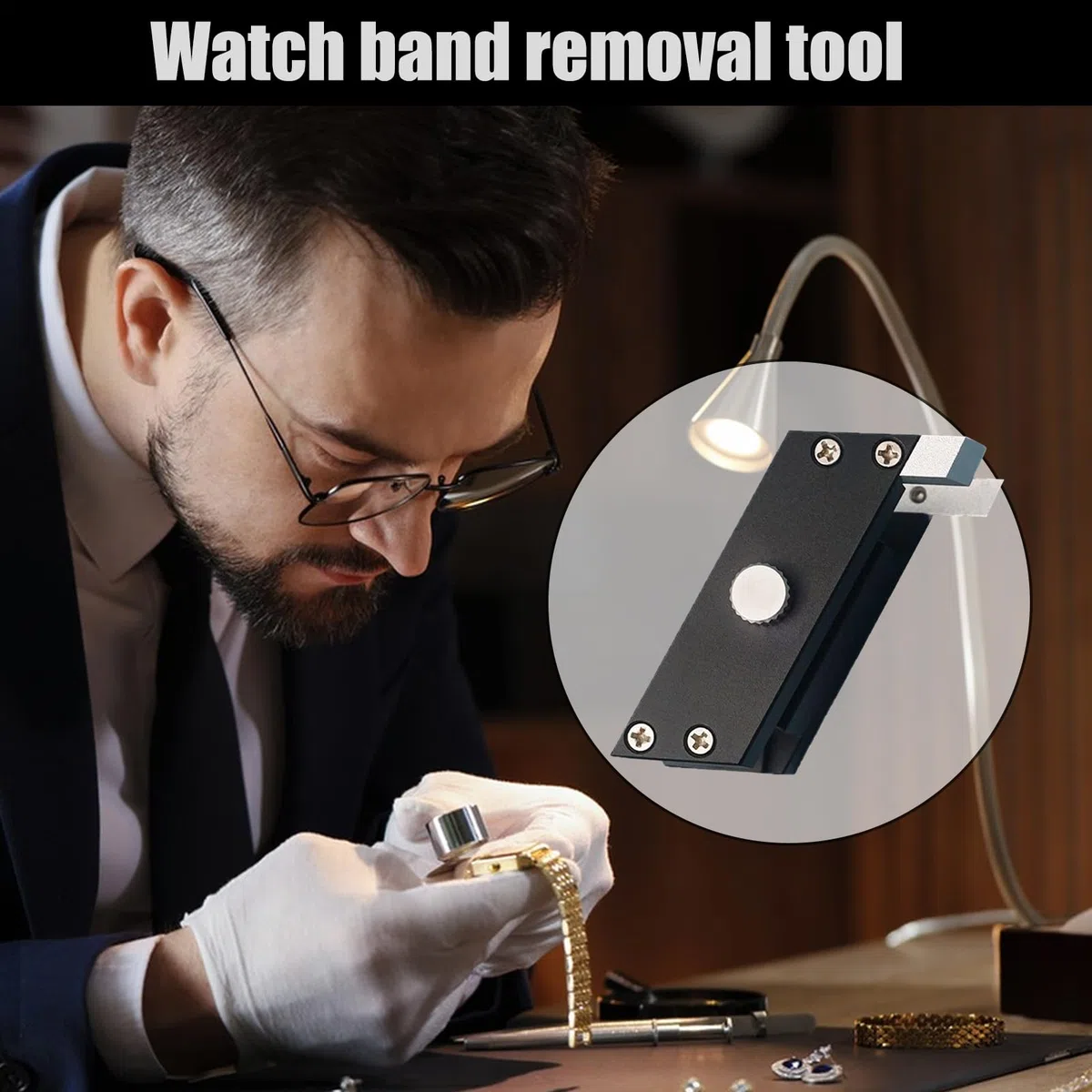 Generisch Herramienta de extracción de Correa de Reloj | Herramienta | antideslizante ajustable – Juego de reparación de relojes | Para el hogar Correa de reloj Cambio de limpieza Ajuste de tamaño