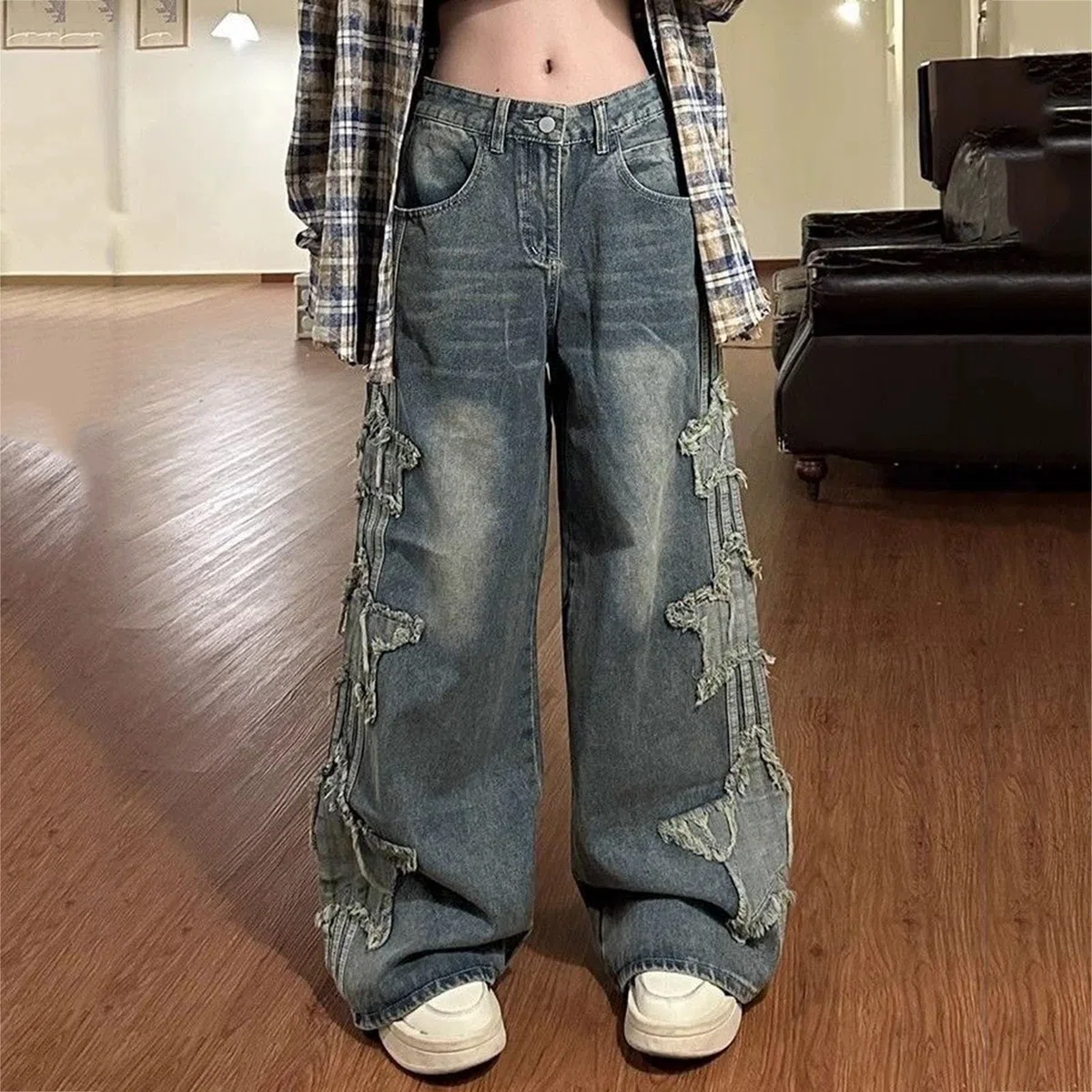 Vaqueros Mujer Ropa Pantalones Rectos Jeans Elasticos Tallas Grandes De Deportivos Baile Urbano Casual Talla Grande Anchos Y2K Push Up