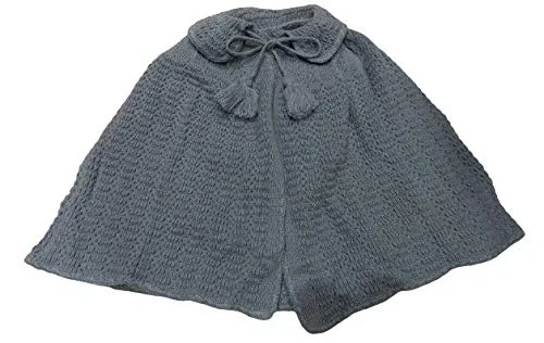 TOQUILLA DE PUNTO ABUELA, PELERINA, COLOR GRIS