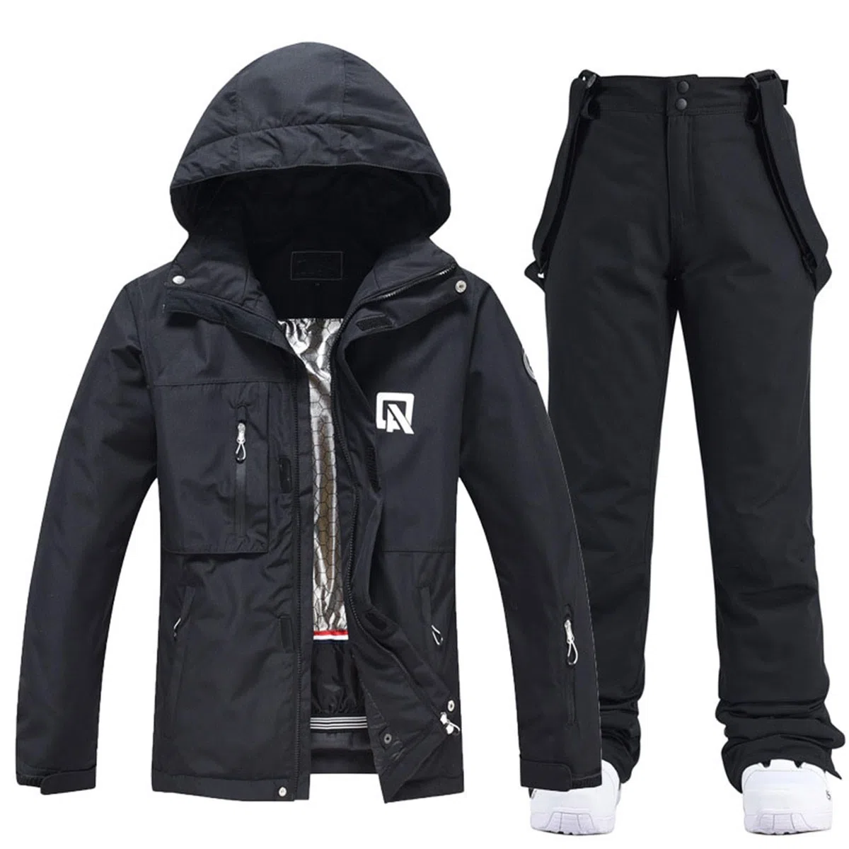 Generisch Conjuntos de snowboard y snowboard de invierno para hombres y mujeres, ropa de nieve cálida