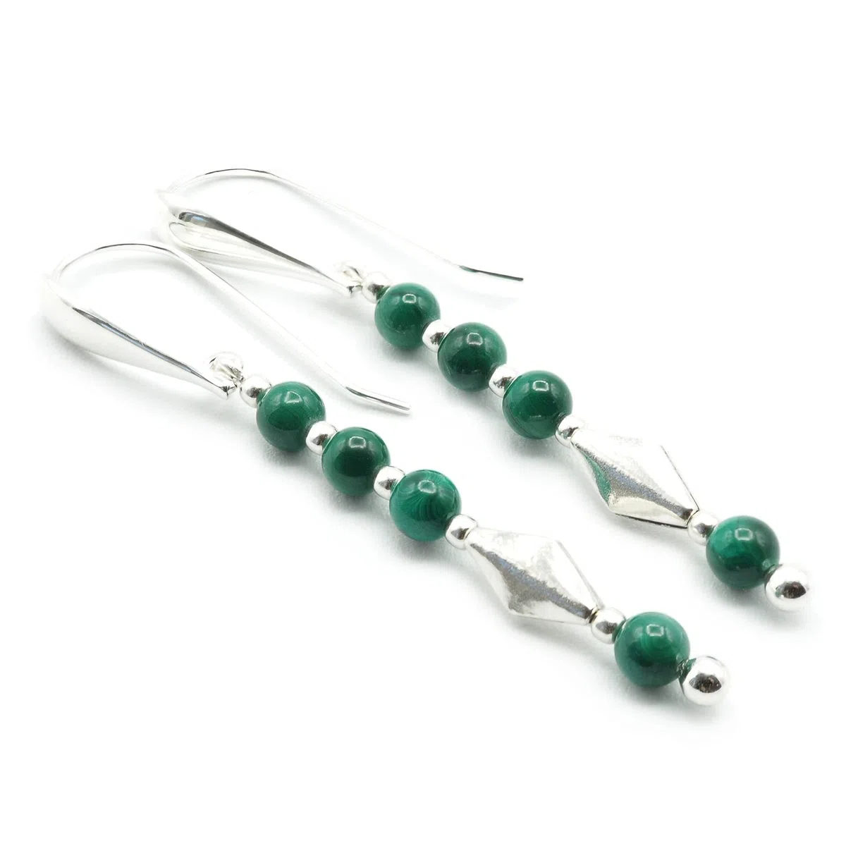 Pendientes Malaquita y Plata 925