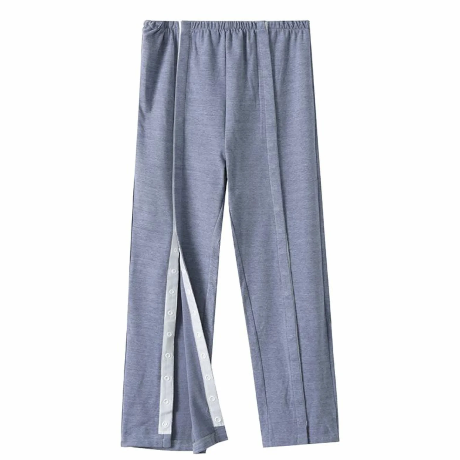 Traje de enfermería Batas de hospital Tearaway Snap, ropa de cuidado de estilo largo para mujer, ayuda de enfermería completamente abierta después de la cirugía con bolsillo