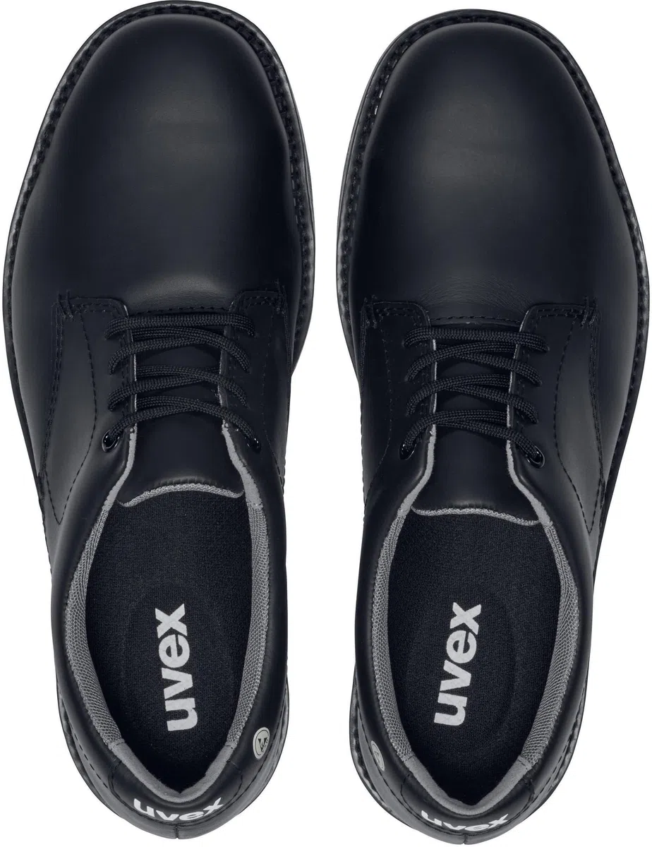 Uvex 1 Zapatos de seguridad con puntera de acero, zapatos de trabajo resistentes y transpirables S3 SRC, unisex, color negro, talla 52