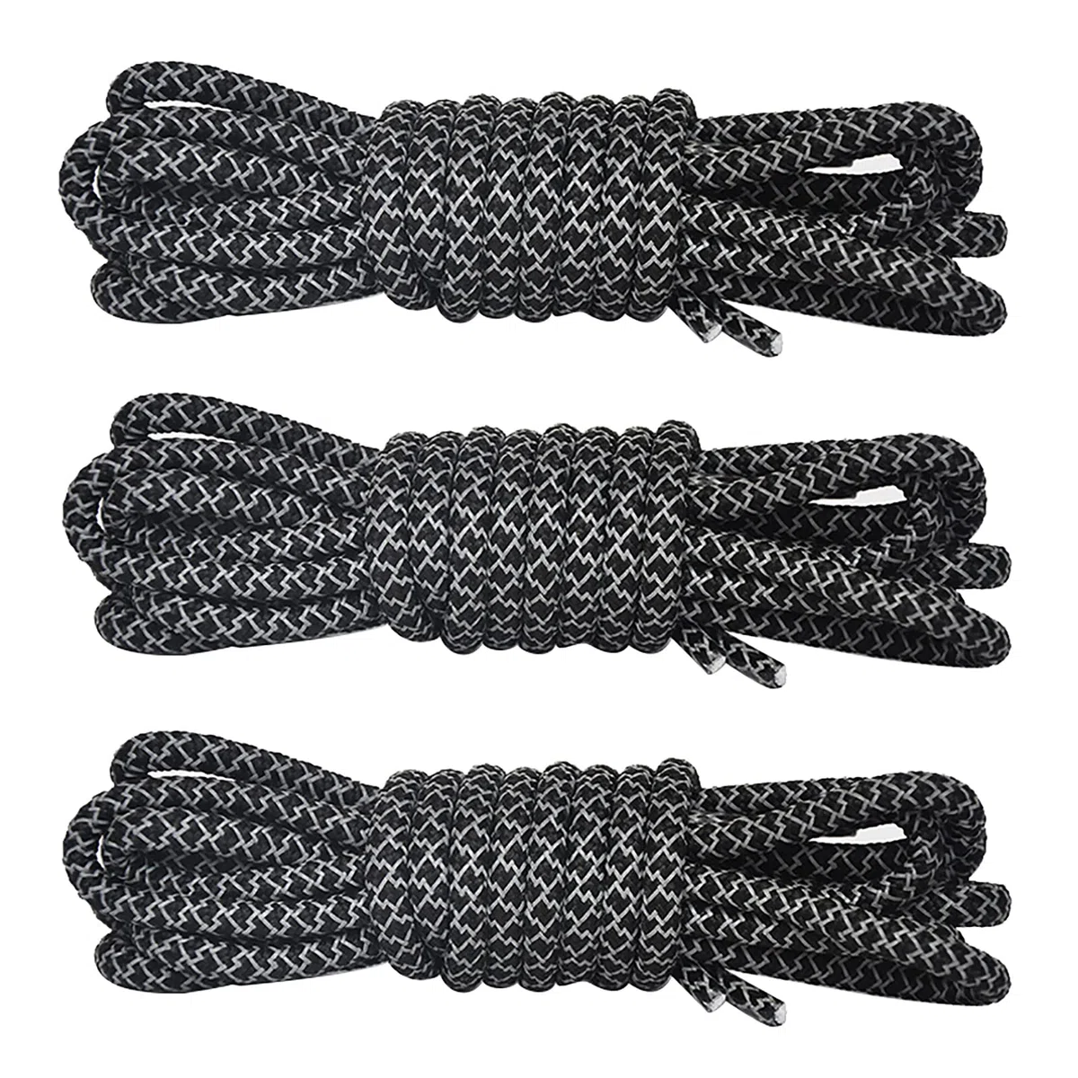 Cordones para Zapatillas Deportivas Cordones Redondos Reflectantes, Cordones de Repuesto duraderos for Zapatos Deportivos, 5 mm de Grosor, 3 Pares Disponibles.