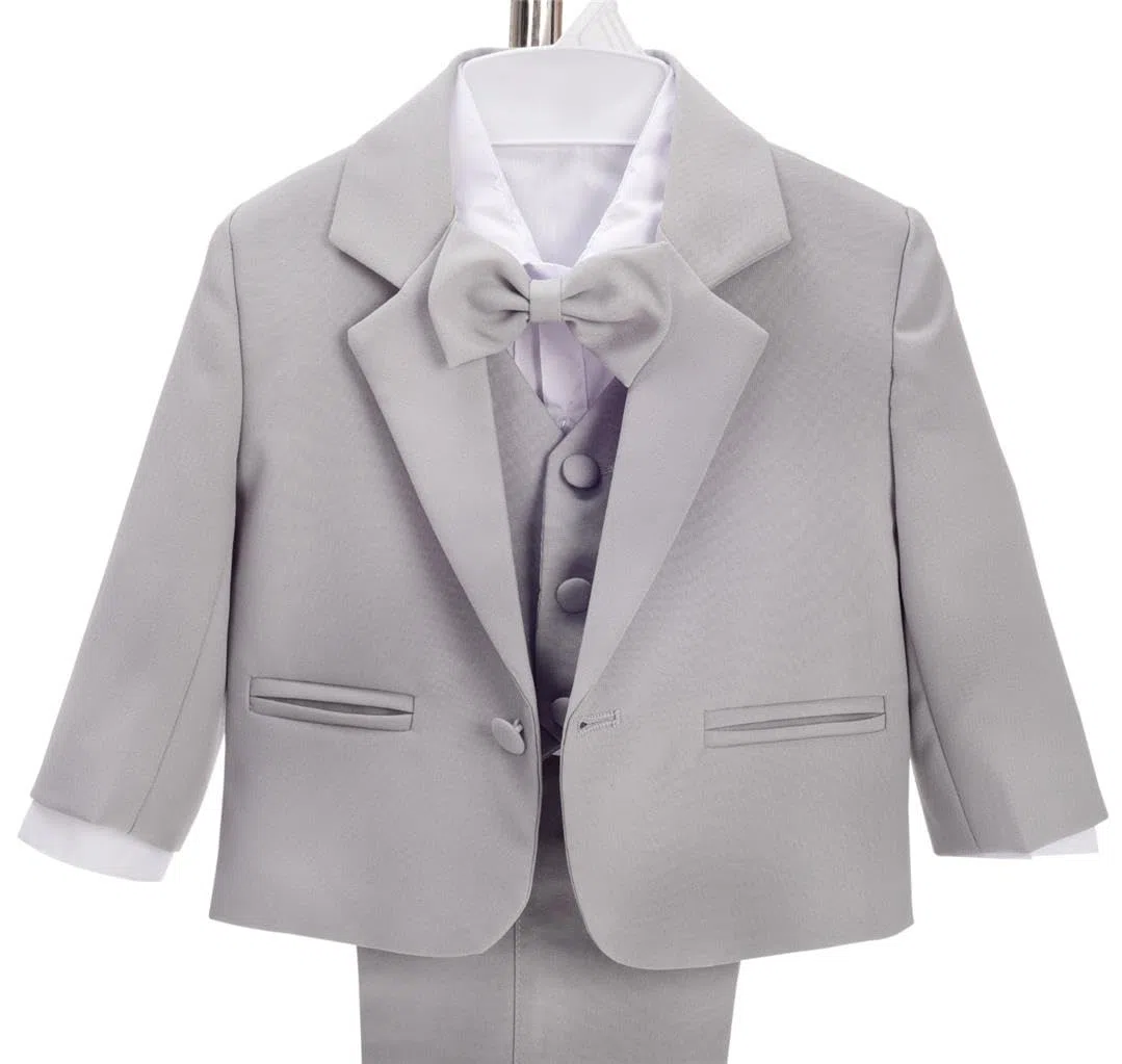 Lito Angels - Trajes para Bebe niño de Vestir Elegante Caqui, Conjunto de 5 Piezas de Traje Formal para Boda, Fiesta, Ceremonia y ocasión Especial