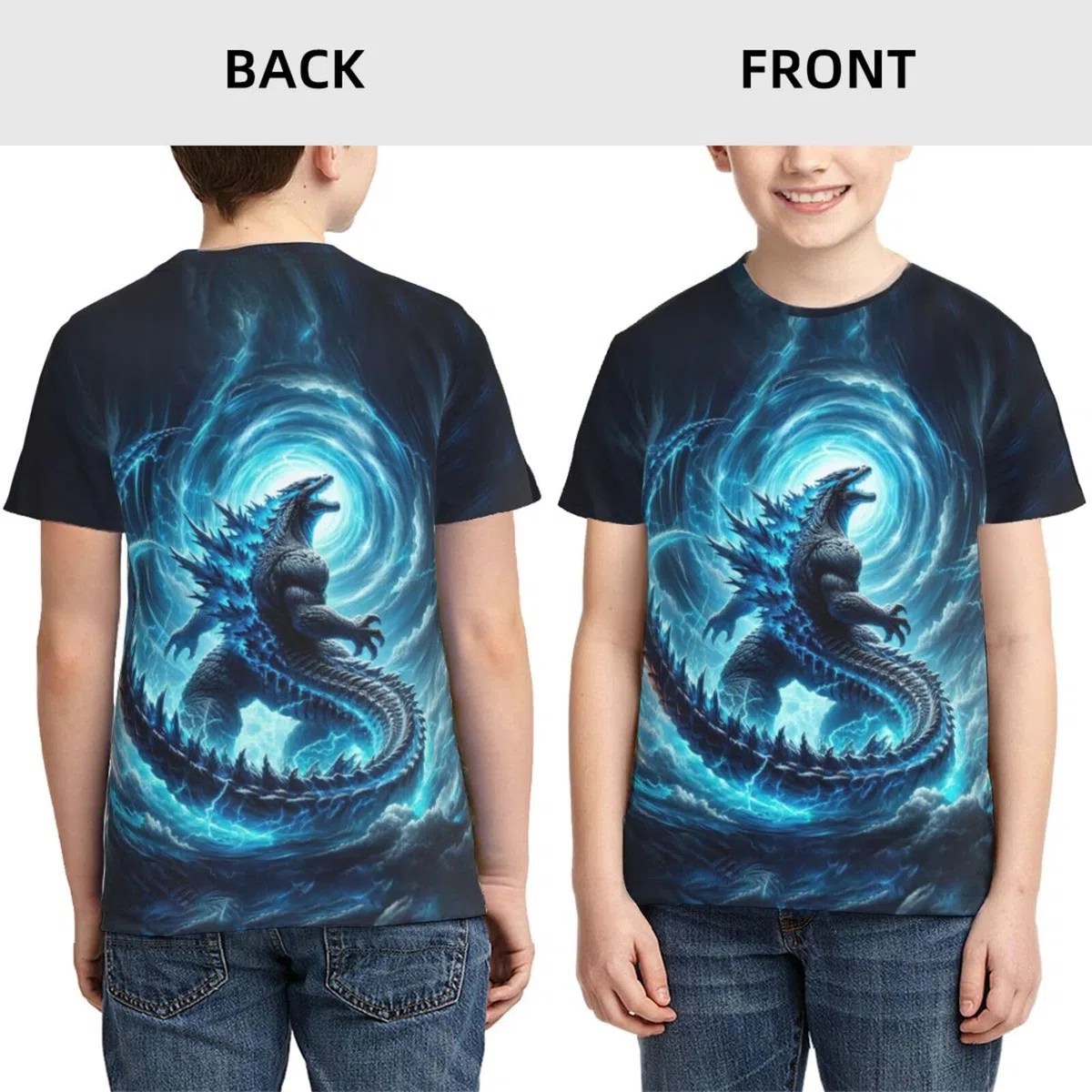 Camiseta de manga corta para niños con cuello redondo y estampado 3D de dibujos animados para jóvenes, niños, niñas, adolescentes de 6 a 16 años