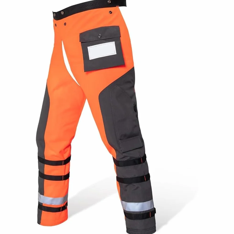 Pantalones ligeros de protección con 9 capas de protección y cinturón de cintura ajustable para un agarre seguro. Ideal para trabajos de tala de madera. Pantalones de protección de 9 capas de