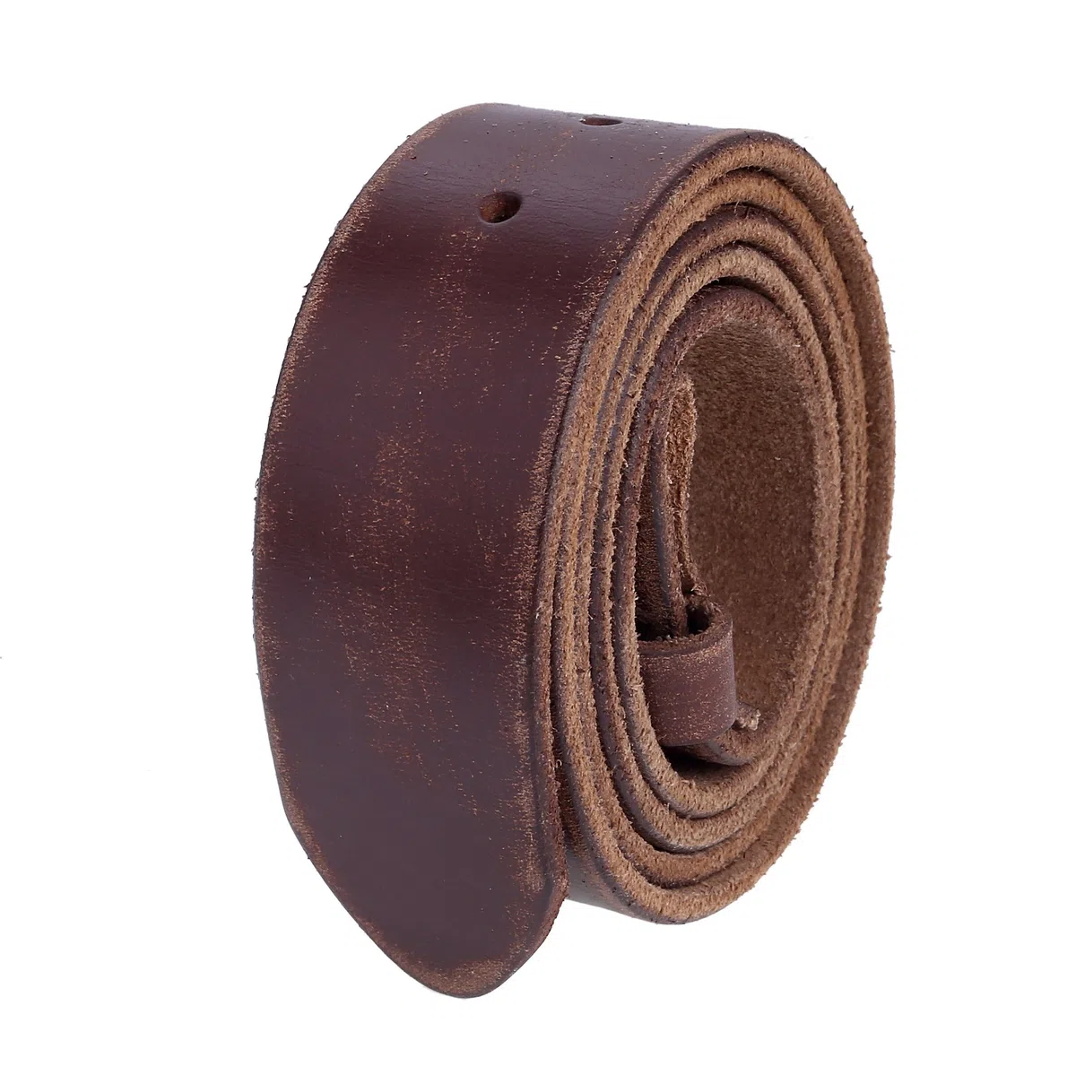 Gelante - Correa de piel auténtica sin hebilla para cinturón - Marrón - Medium (86 cm-91 cm)