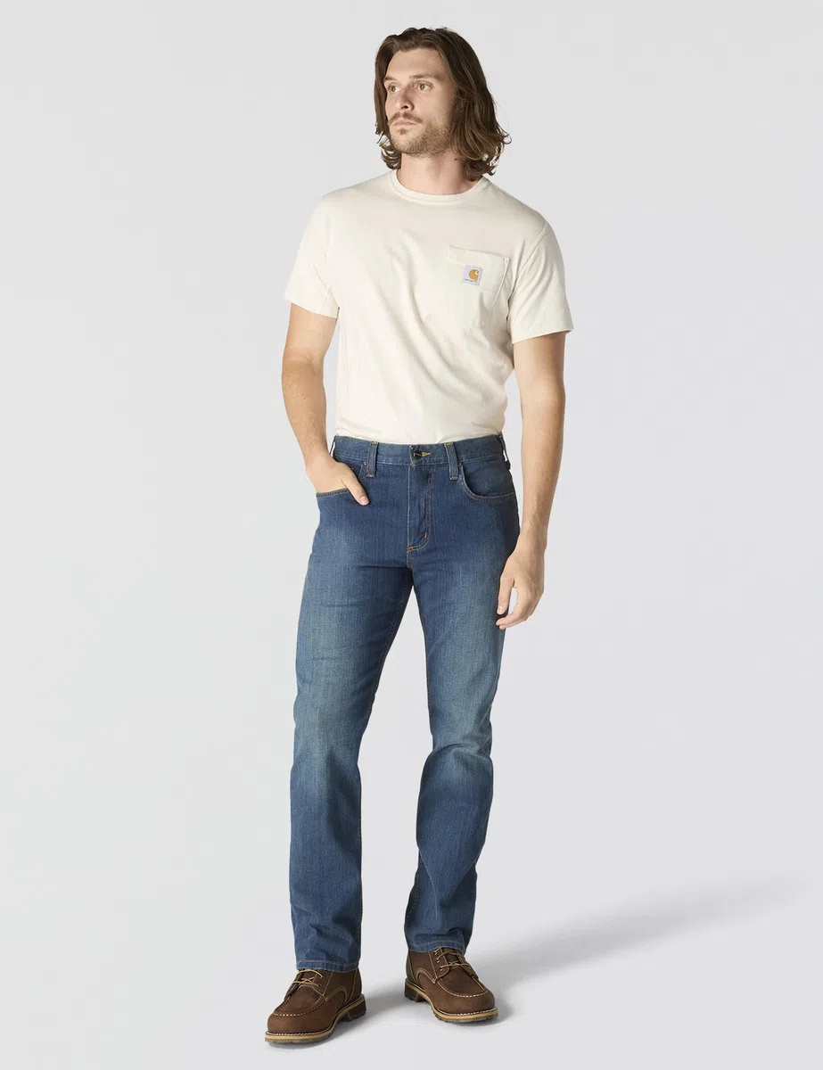 Carhartt Vaquero con 5 Bolsillos, Ajuste Ligeramente Holgado, Tecnología Rugged Flex® - Jeans Hombre