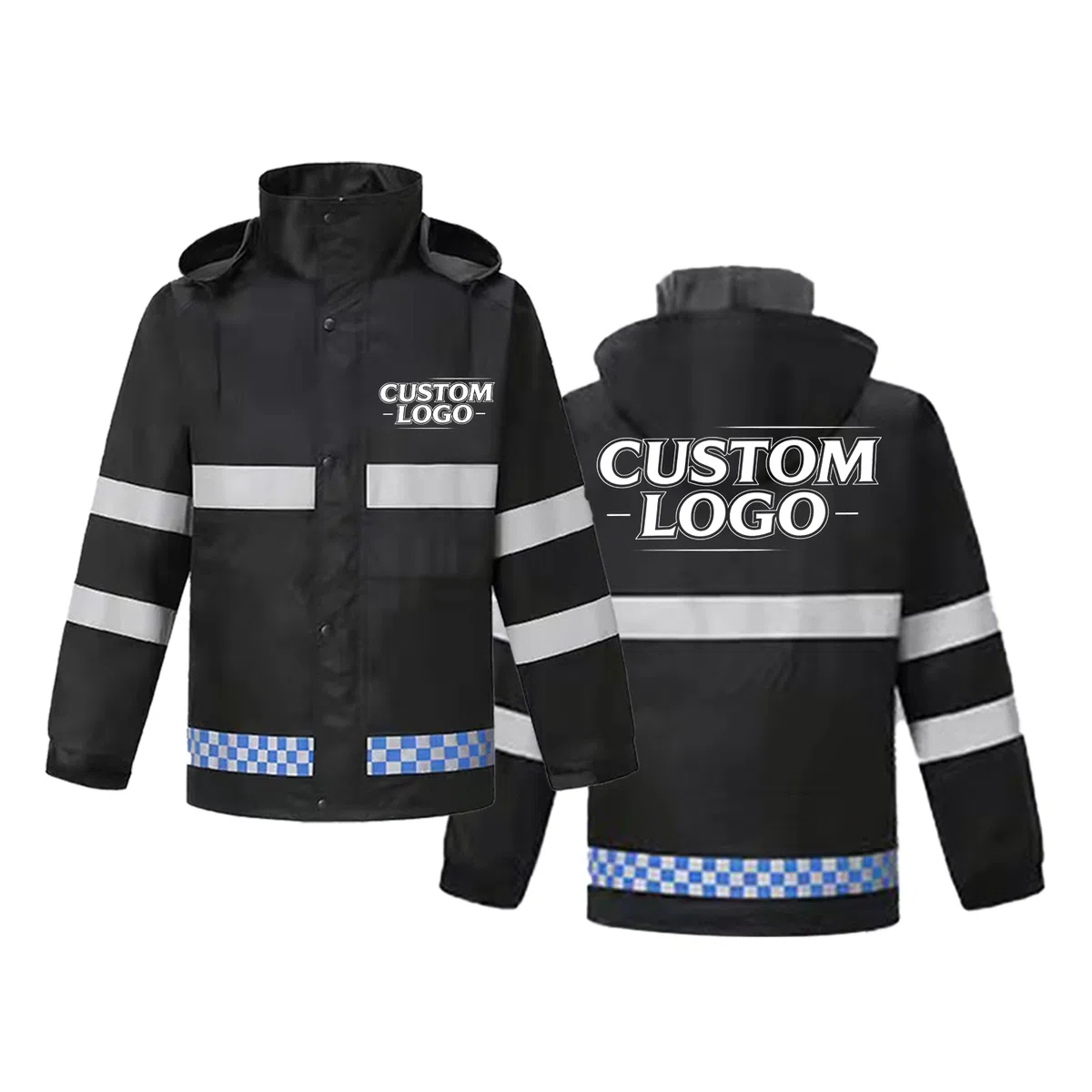 Chaqueta impermeable de alta visibilidad para hombre, 10000 mm, impermeable, transpirable, con logotipo personalizado para construcción y emergencia