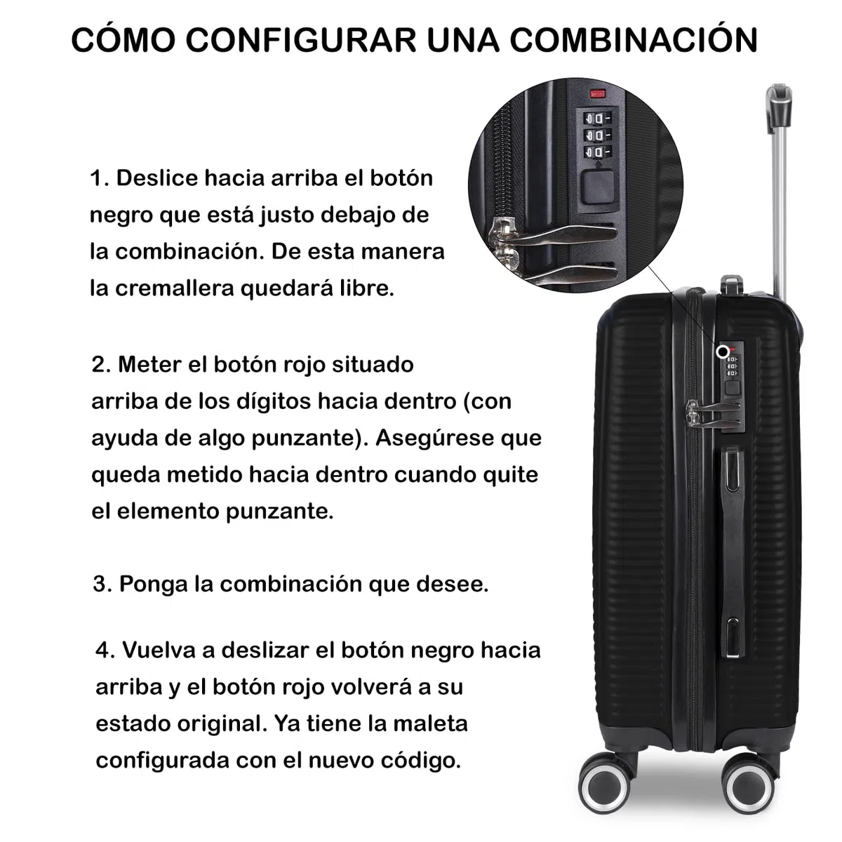 MERCURY TEXTIL- Juego de 2 Maletas de Viaje (Negro) | Cabina y Mediana, Maletas de ABS Rígidas, Ligeras y Resistentes 4 Ruedas Dobles 360º