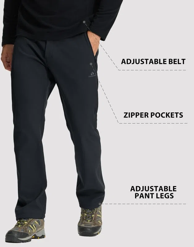 Pioneer Camp Pantalones de senderismo para hombre, exteriores, elásticos, impermeables, transpirables, de secado rápido, con cremallera, para escalada, montañismo
