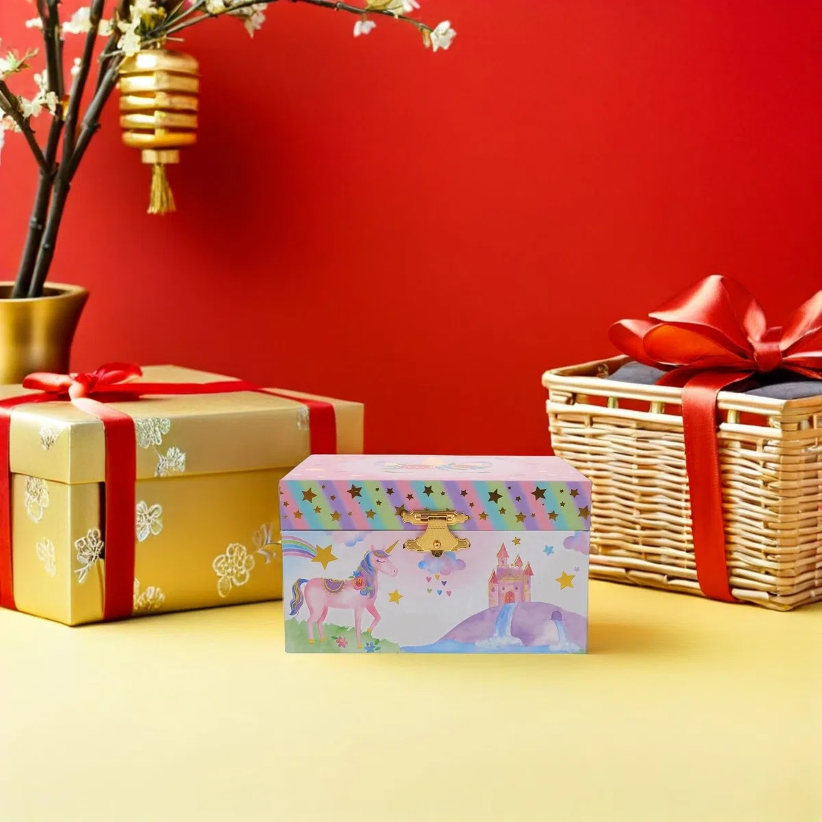 Yardwe Joyero para Niños Caja de Niña Diseño Unicornio Multifuncional Compartimentos Organizador para Cumpleaños y Navidad Obsequio Especial