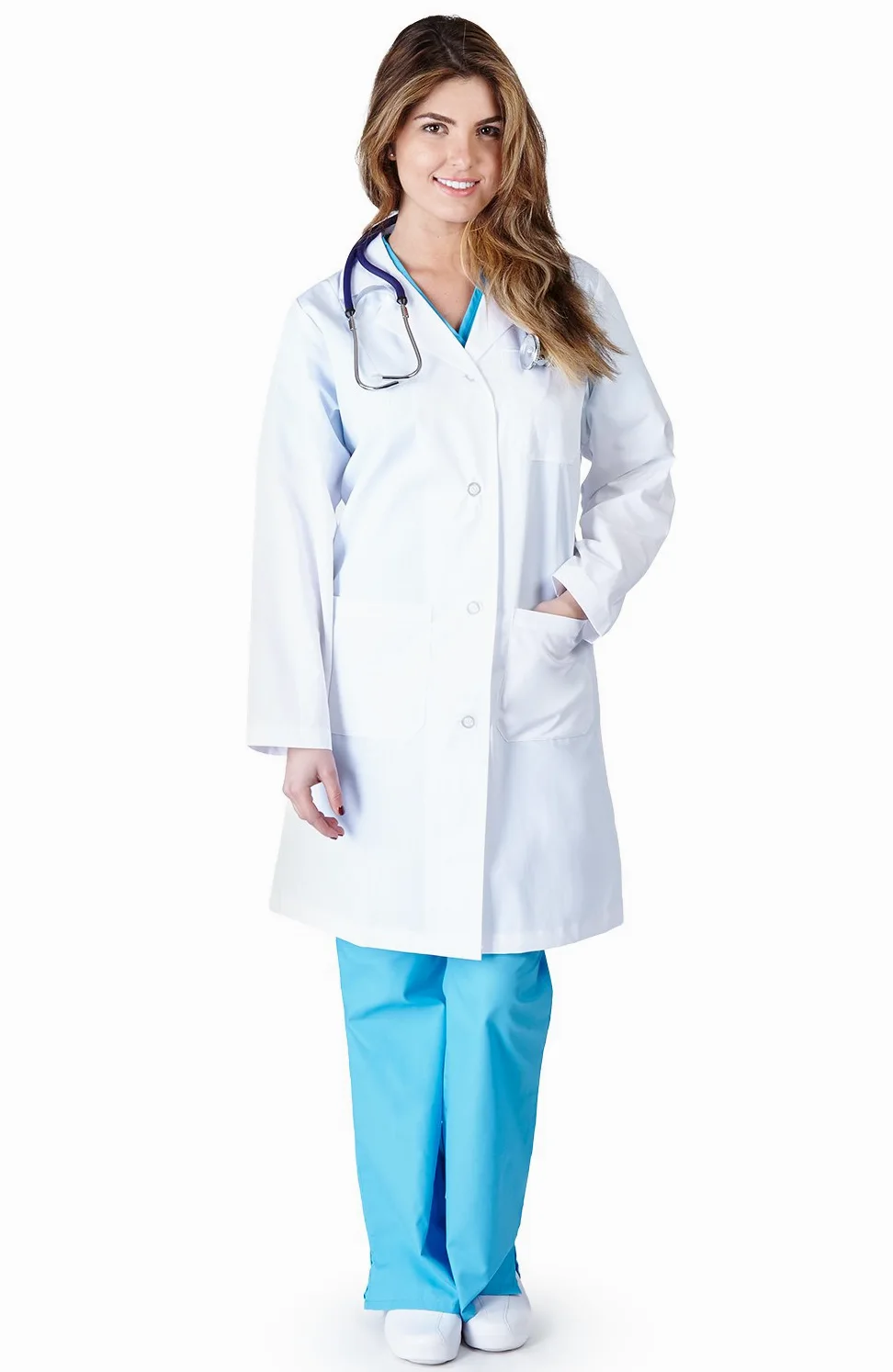 Natural Uniforms - Abrigo de laboratorio para mujer, 41 pulgadas - Blanco - XX-Large