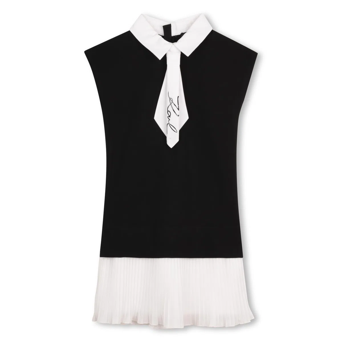 Karl Lagerfeld Vestido para niña, Negro, 14 años