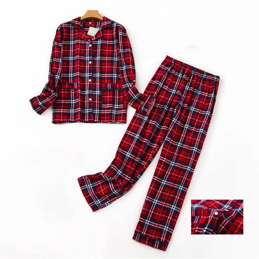 Conjunto de Pijama de Invierno para Mujer,Franela de algodón, Pantalones Largos, Traje para Ropa de Dormir para Mujer, Talla 12, XXL
