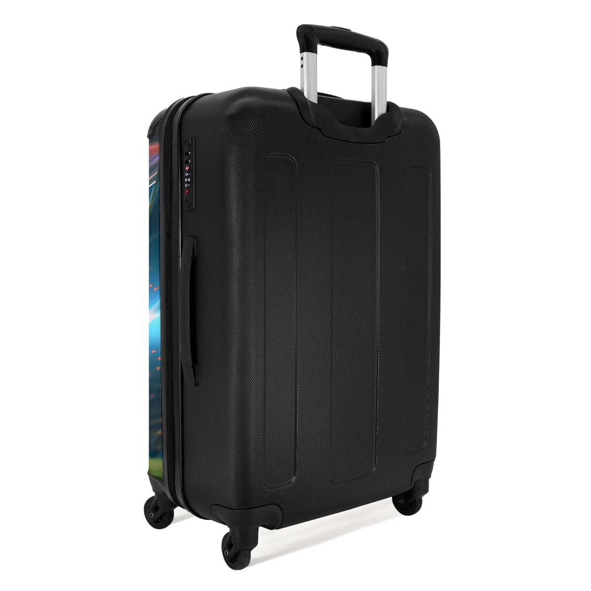 NoBoringSuitcases.com Maleta Infantil Niño Con Ruedas, Mediana, TSA, De Viaje Grande 23 Kilos (67 cm - 72 L), (Fútbol - Azul Oscuro)