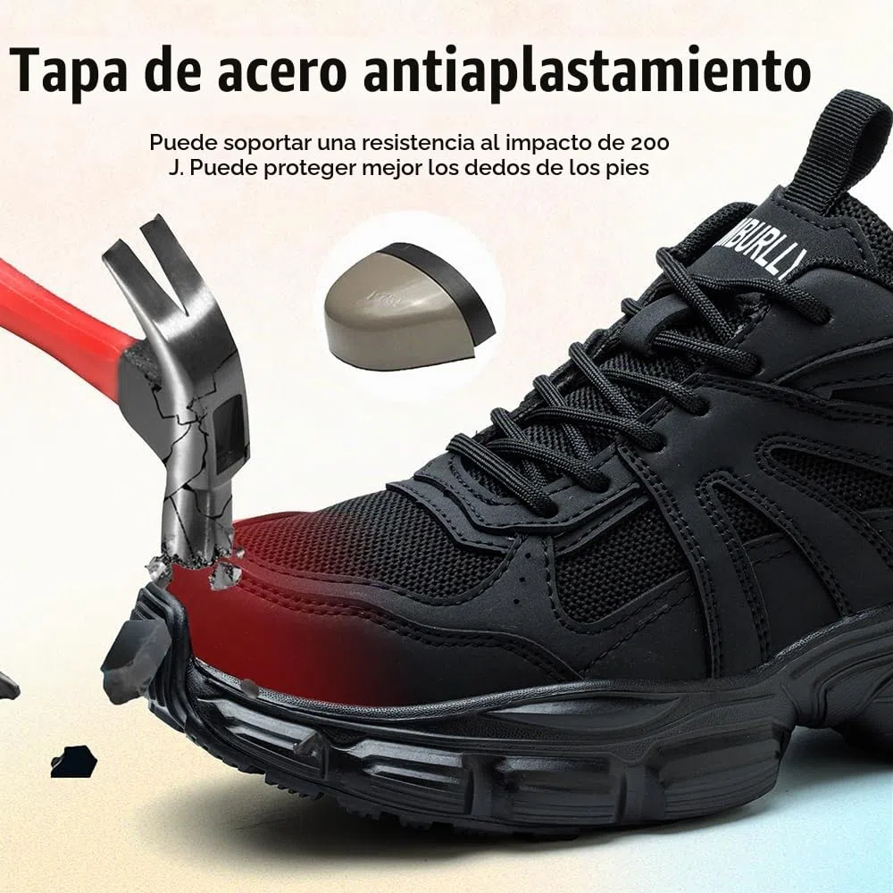Zapatos de Seguridad para Mujer Ligeras Punta de Acero Zapatillas Cómodos Antideslizante de Trabajo Transpirable Calzado de Seguridad 36-42EU