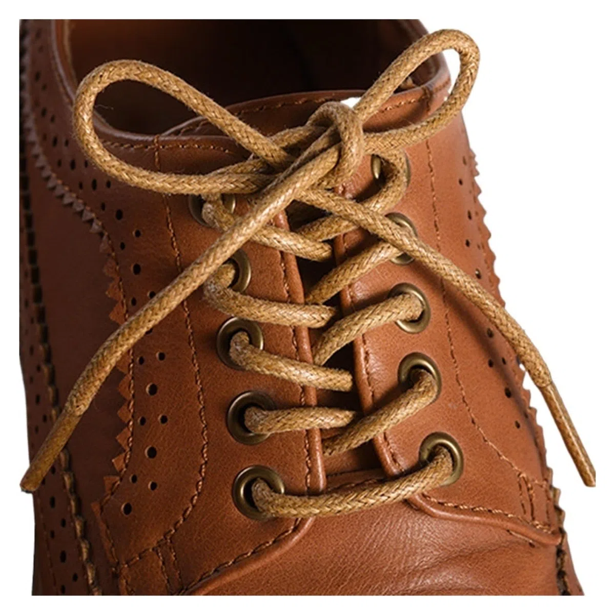 Cordones de zapatos planos, 1 par de cordones de cuero, cordones encerados de algodón, cordones de cuero redondos for zapatos, botas, cordones de zapatos unisex(Beige,120cm)
