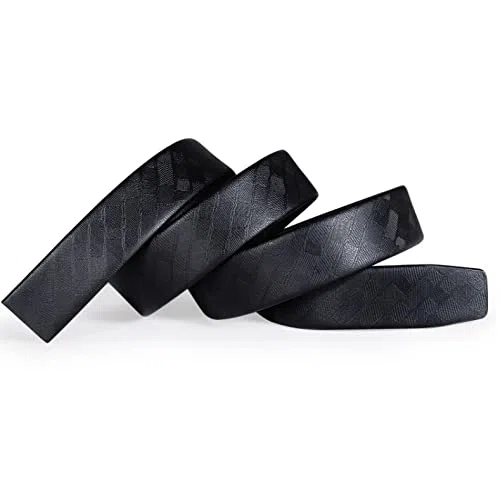 Hebillas Cinturones para Hombre Cuero Negro Hombres Vestido Jeans Cinturón Trinquete Deslizante Automático (Color : A, Size : 110cm)