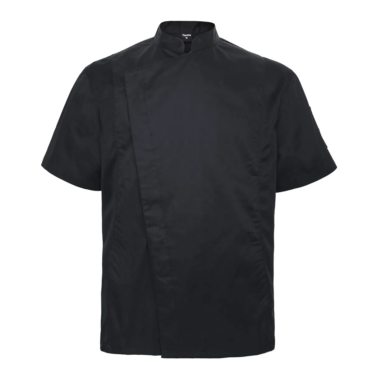 TopTie Chaqueta de chef unisex de manga corta, Negro con malla., XX-Large