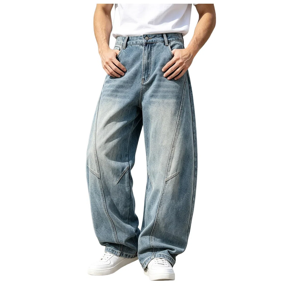 Genérico Vaqueros para Hombre Pantalones De Chándal para Hombre Elásticos Casuales Desgastados De Pierna Recta Suaves Cómodos Uso Diario Vaqueros Pantalones Corte Recto Denim