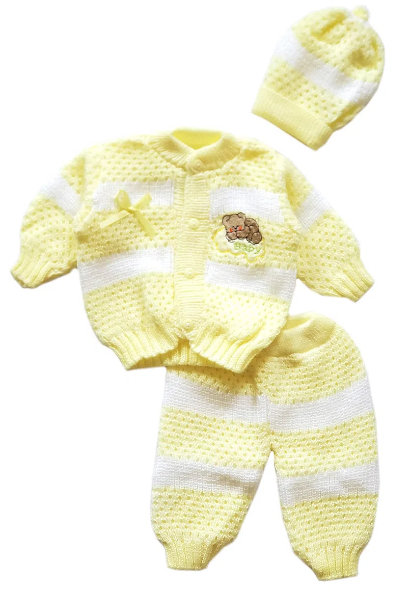 Abelito Juego de ganchillo unisex de invierno cálido de 3 piezas para recién nacido, niño y niña