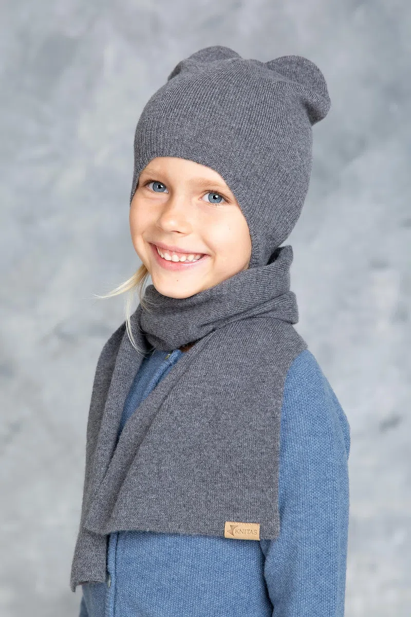 Gorro infantil de punto de una sola capa de lana de merino y cachemira para niños pequeños, gorro supersuave y cálido para niños y niñas de 1 a 8 años, gorro de invierno para niños en beige,