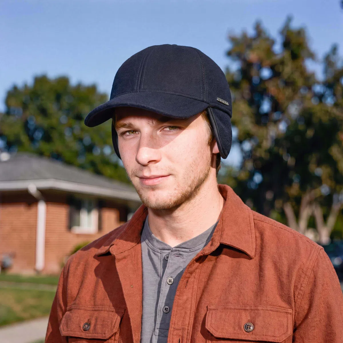 Stetson Gorra de Béisbol con Orejeras Vaby con Cachemira, Hombre - con Visera y Protector de Cuello - con Orejeras - Gorra de Lana otoño/Invierno