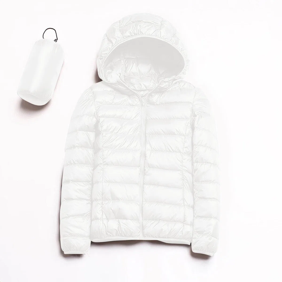 Chaqueta Mujer Abrigo Entretiempo Invierno Cazadora Plumiferos，Abrigo mujer invierno con capucha ligero aislamiento reciclado plumón corto delgado chaqueta acolchada