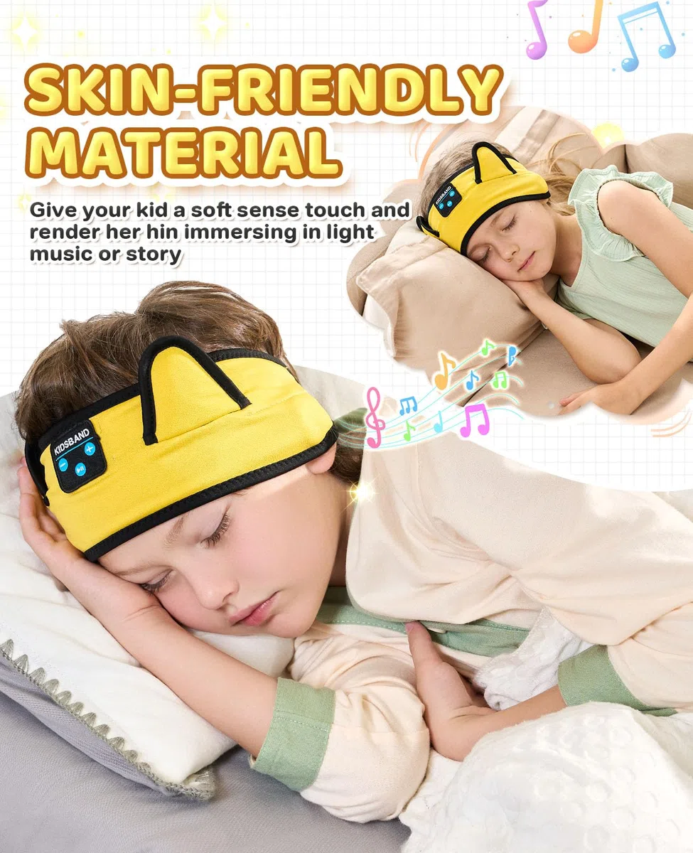 Diadema de auriculares para niños pequeños, bebés y niños, reproducción inalámbrica con Bluetooth, conector de 3,5 mm, ajuste cómodo, sin presión en las orejas, volumen seguro limitado, ajustable para
