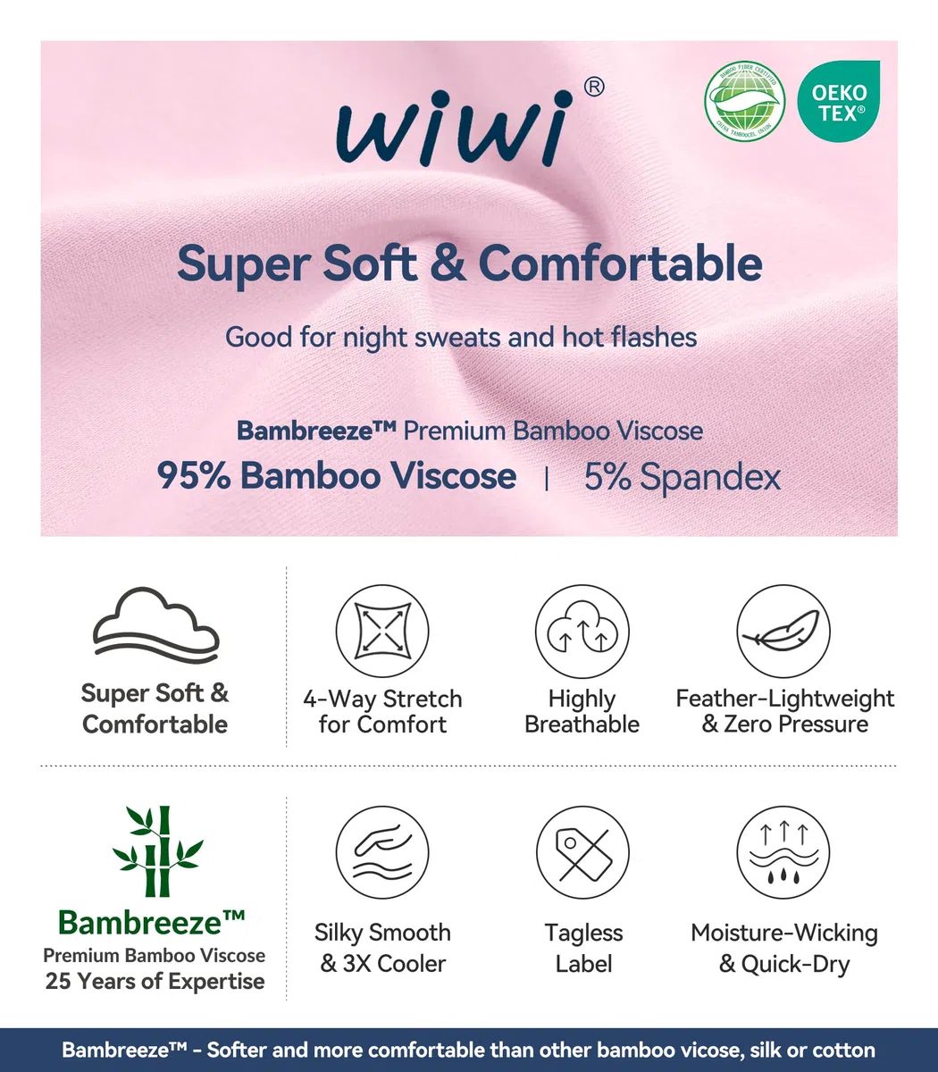 WiWi Ropa interior suave para mujer, conjuntos de pantalones largos térmicos, capa base súper cálida, conjunto de pijama de viscosa de bambú S-3X