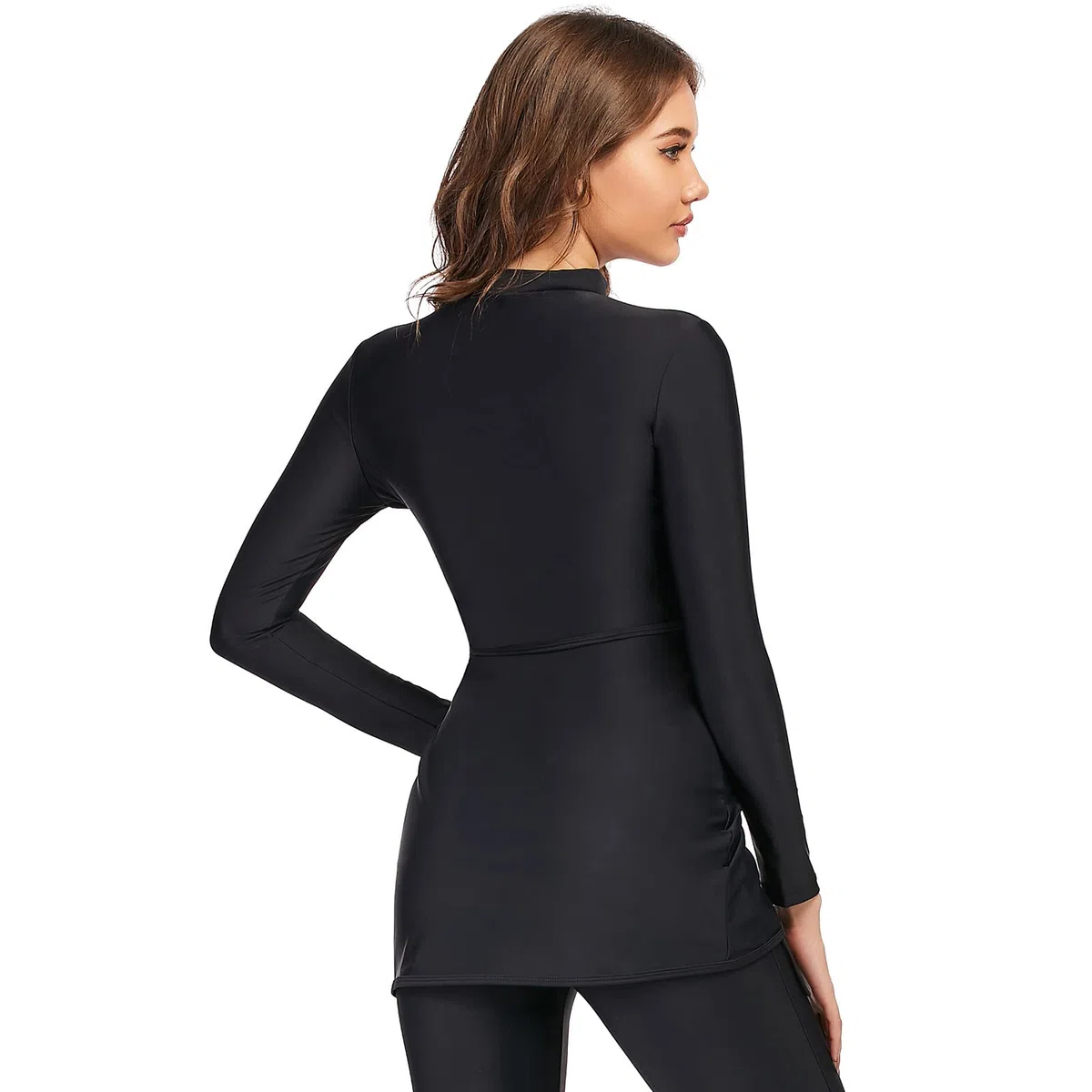 Odizli Trajes de baño musulmanes para mujer, Burkini, modesto, traje de baño de manga larga, estampado floral, brasier integrado, tops de natación + traje de baño Hijab