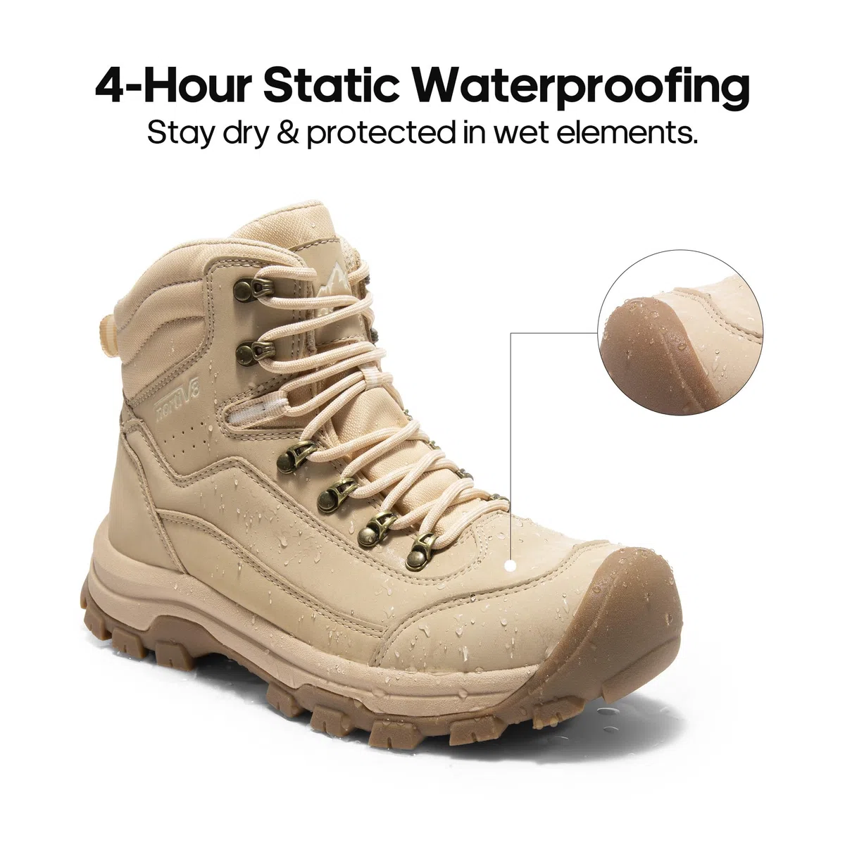 NORTIV 8 Botas Montaña Mujer Impermeables Zapatillas Trekking Antideslizantes con Puntera de Goma para Dedos para Senderismo Acampar