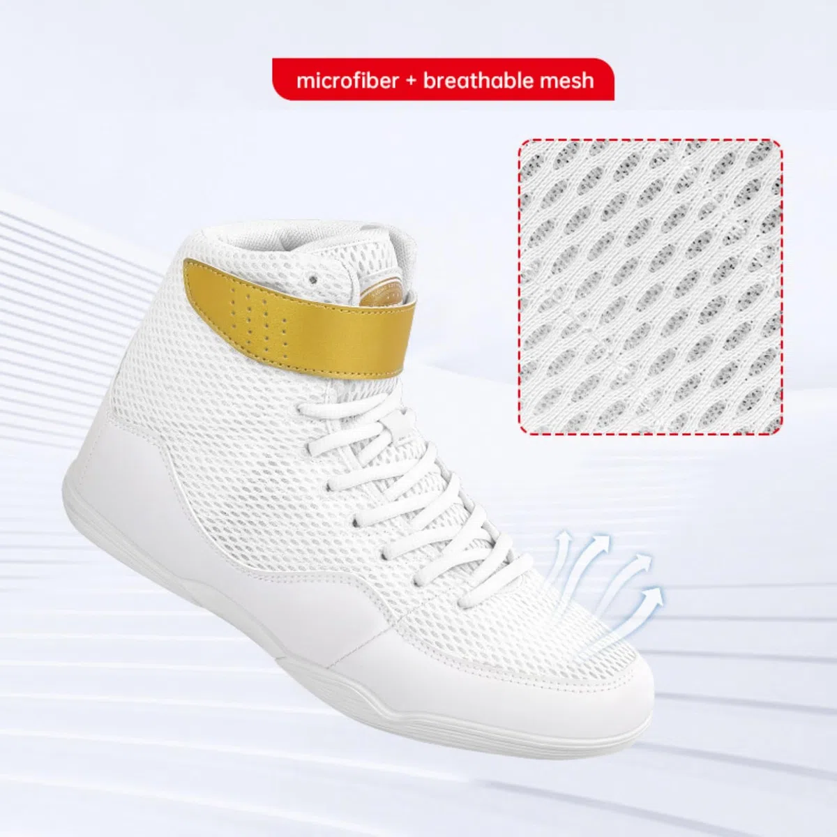 Zapatillas Boxeo Lucha para Hombre Botas De Fitness Transpirables Ligeras Y De Caña Alta para Gimnasio Y Entrenamiento De Combate