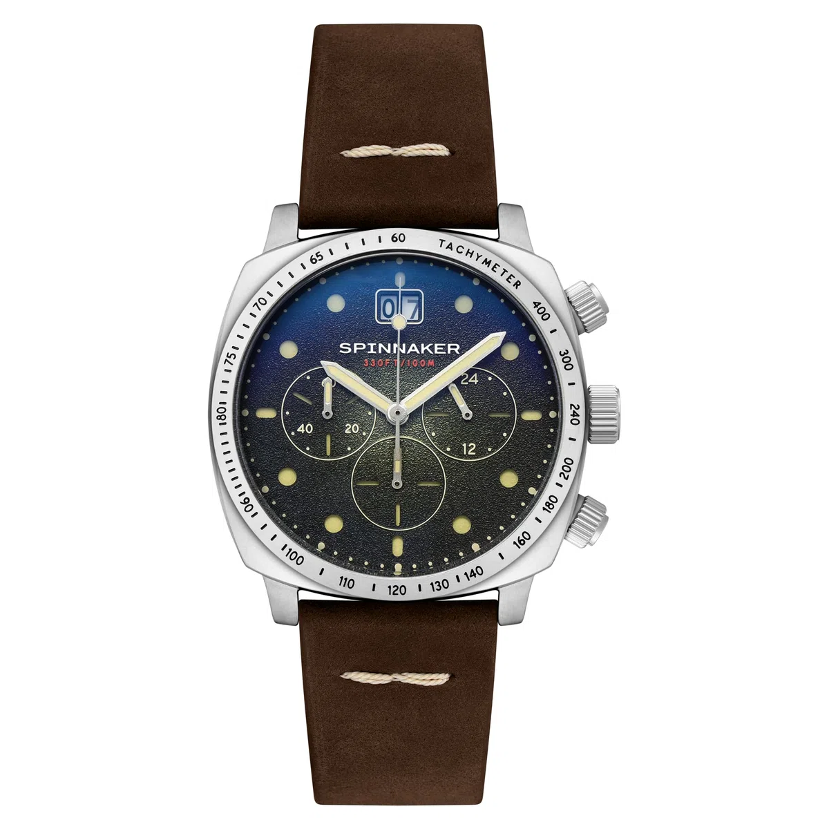 Spinnaker para Hombre 42 mm Hull Cronógrafo Meca-Cuarzo Reloj con Correa de Cuero Genuino SP-5068