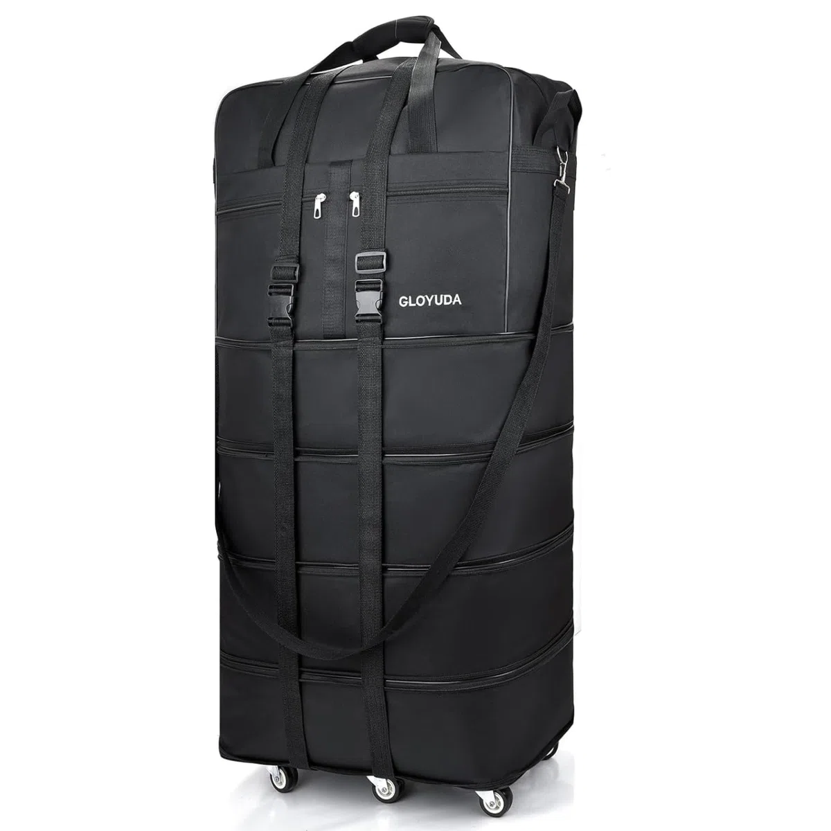 Bolsa de viaje plegable con ruedas, 108,5 cm, bolsa de viaje grande, bolsas de viaje de 125 l, plegable, bolsa de ropa, bolsa de equipaje de mano plegable con una funda para el hombro, bolsa