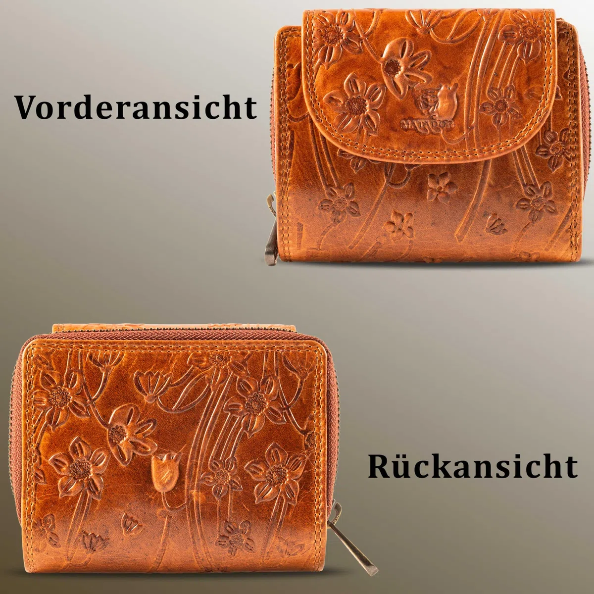 Matador Cartera de cuero genuino 3699, 12,5 x 10 x 4,5 CM, Clásico
