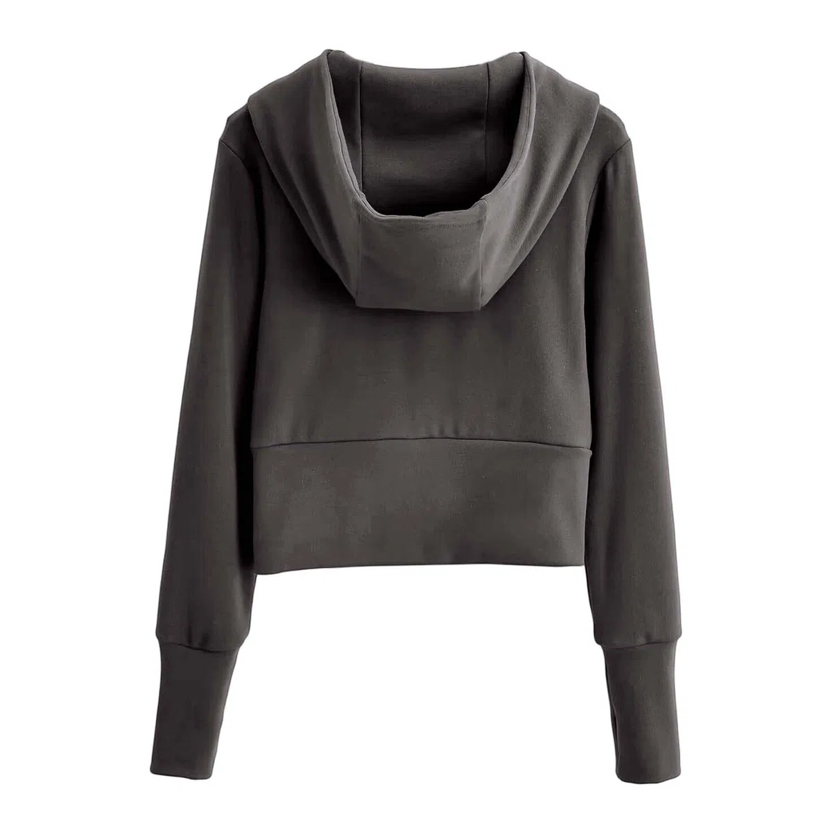 Chaqueta con Capucha y Cremallera de Color Liso con Cuello Alto para otoño e Invierno, Sudadera Ajustada