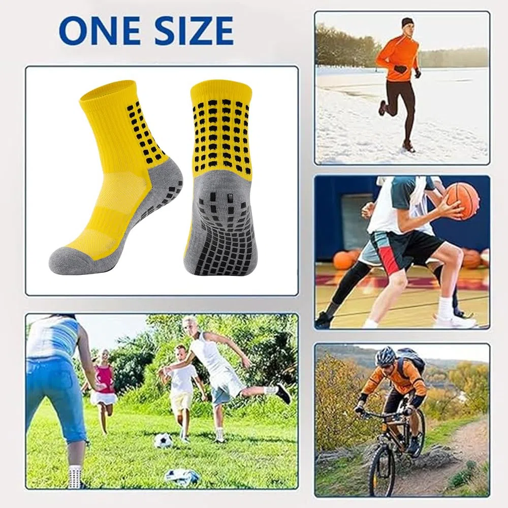 2/4 pares de calcetines deportivos para hombre, almohadillas antideslizantes para fútbol, fútbol, baloncesto, correr, senderismo, ciclismo, deportes