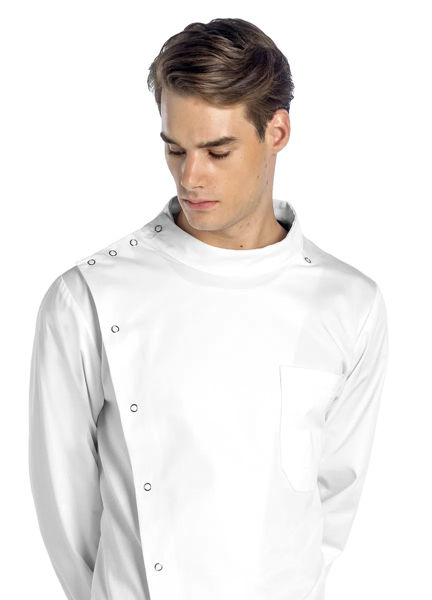 Dr. James Bata de Laboratorio Premium Howie Style Unisex para Hombres y Mujeres, con Mangas con puños, Ajuste clásico, Cierre a presión