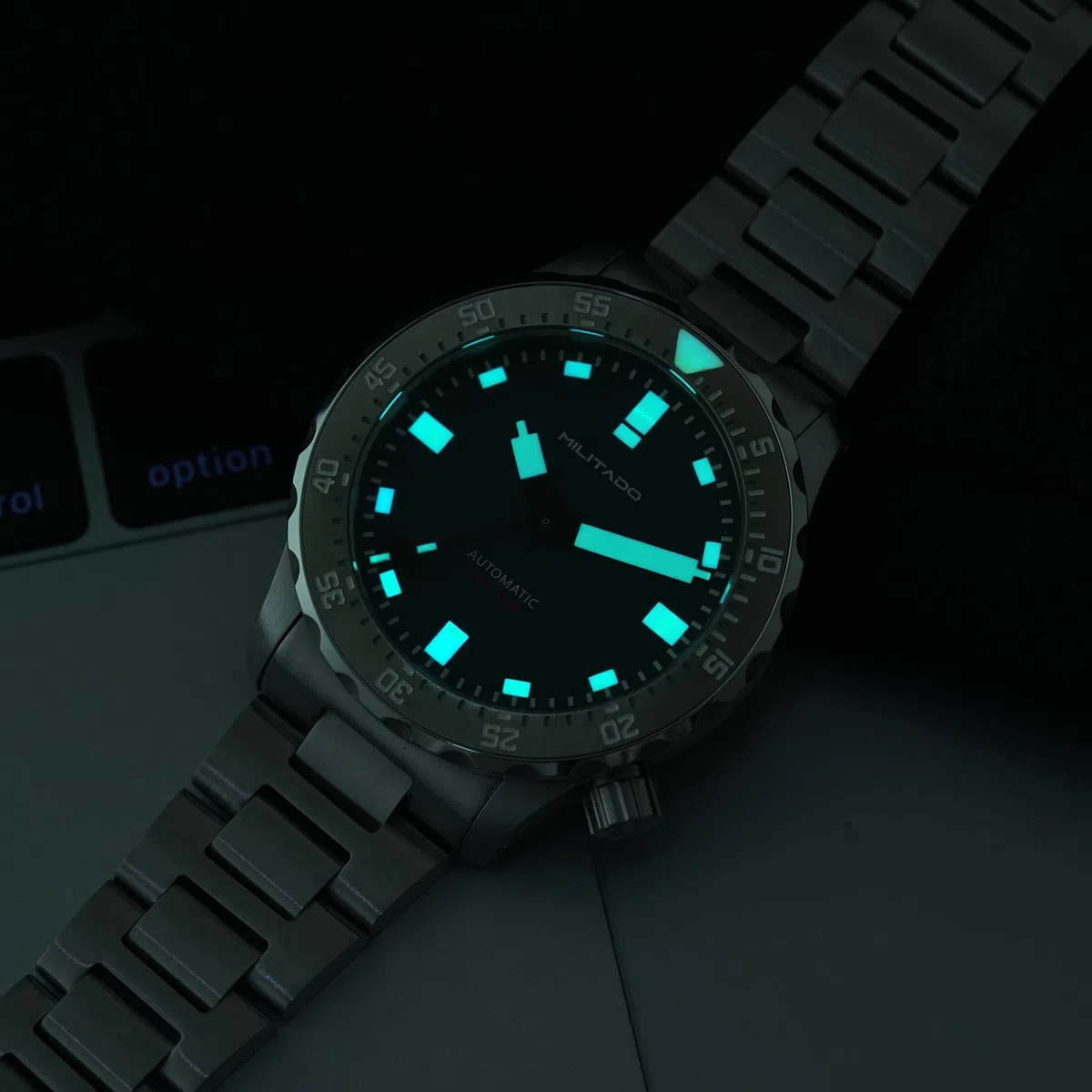 TACTICAL FROG Militado ML 20 Reloj de buceo para hombre, PT5000, movimiento automático, cristal de zafiro BGW9, indicador luminoso, bisel giratorio unilateral, resistente al agua 200 m