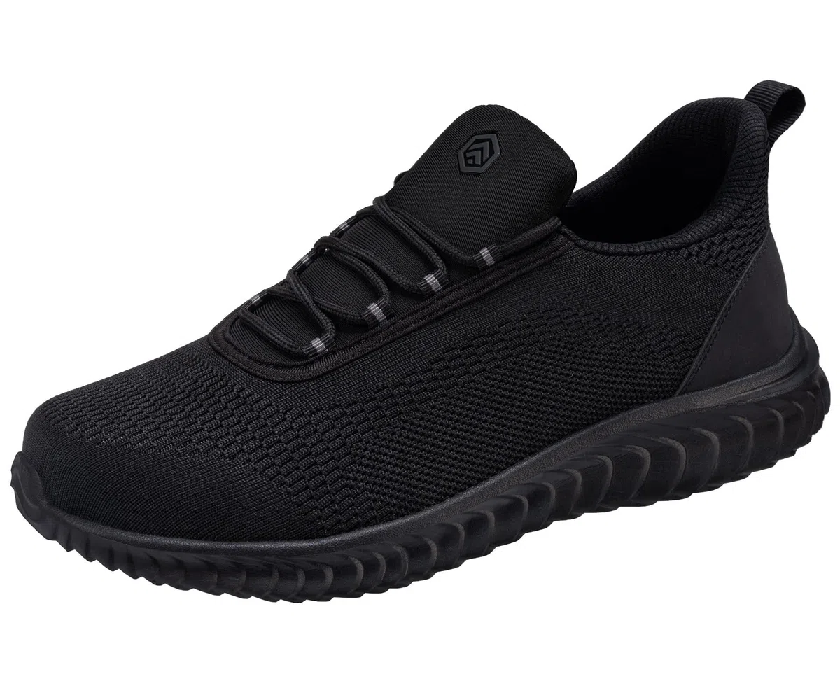 LARNMERN Zapatillas de seguridad con puntera de acero, para hombre, fáciles de poner, ligeras, cómodas