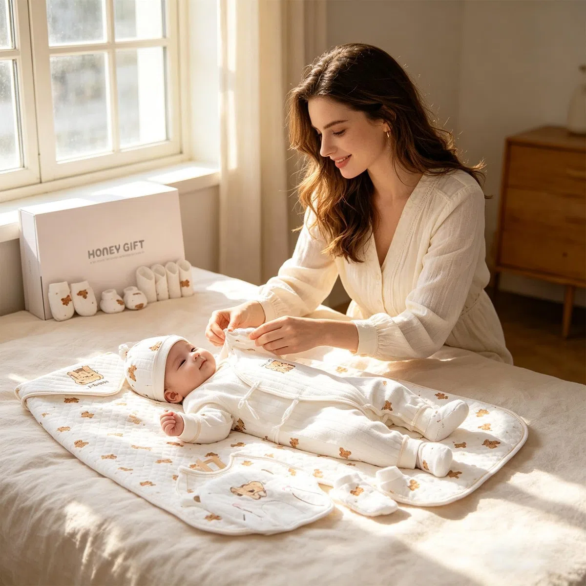 Genérico Conjunto de Ropa para Niños y Niñas Prendas Monas de Algodón | Conjuntos y Transpirables Infantiles para Unisex y Regalo de Shower en Casa Cumpleaños de Mamá Sesión Fotográfica y Lista de