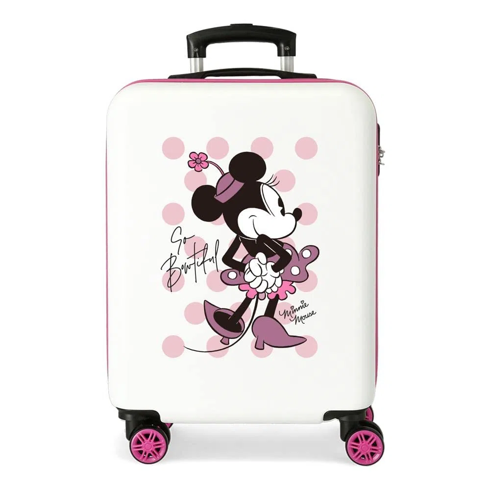 Disney Mickey All Smile Valise Cabine Multicolore 38x55x20 cm Rigide ABS Fermeture à Combinaison Latérale 35L 2 kg 4 Doubles Roues Bagage à Main